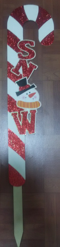 Christmas Glitter Candy Cane Garden Stake